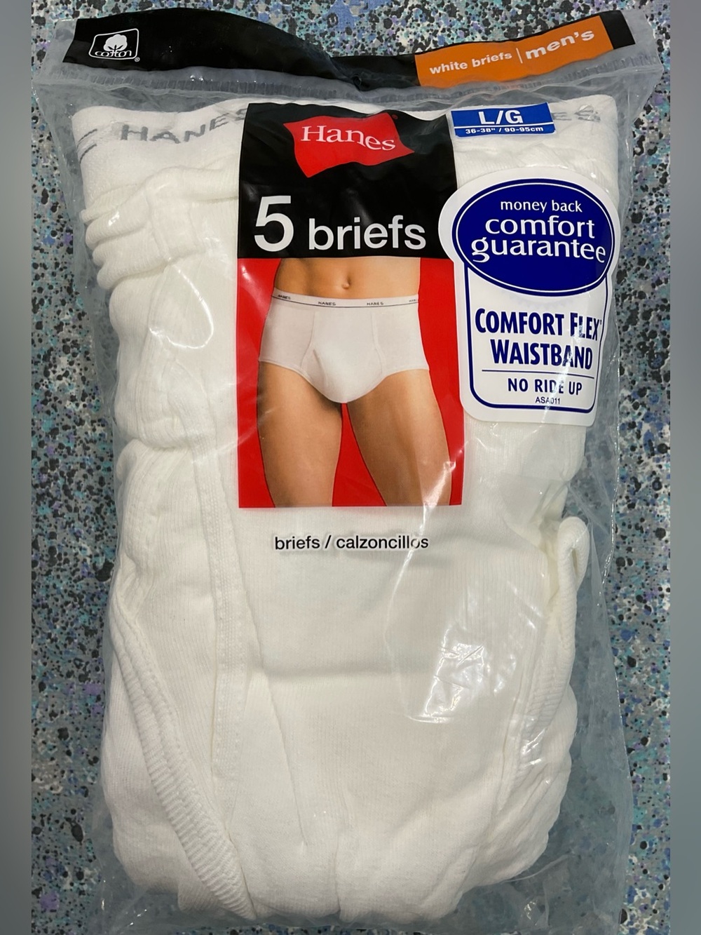 Y2K 2009 Hanes Men’s Briefs L 36-38 5 Pack NOS